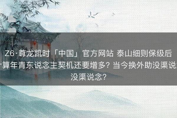 Z6·尊龙凯时「中国」官方网站 泰山细则保级后, 计算年青东说念主契机还要增多? 当今换外助没渠说念?