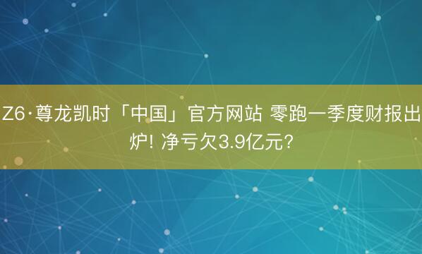Z6·尊龙凯时「中国」官方网站 零跑一季度财报出炉! 净亏欠3.9亿元?