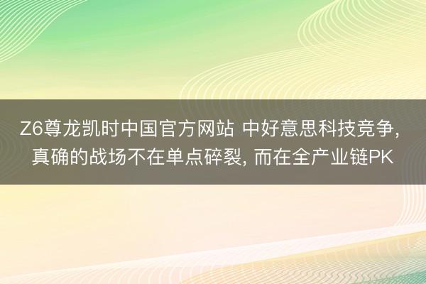 Z6尊龙凯时中国官方网站 中好意思科技竞争， 真确的战场不在单点碎裂， 而在全产业链PK