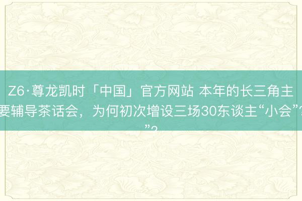 Z6·尊龙凯时「中国」官方网站 本年的长三角主要辅导茶话会，为何初次增设三场30东谈主“小会”？