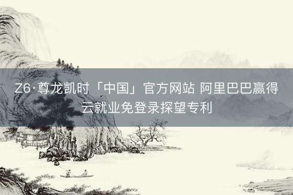 Z6·尊龙凯时「中国」官方网站 阿里巴巴赢得云就业免登录探望专利