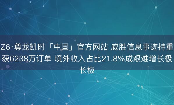 Z6·尊龙凯时「中国」官方网站 威胜信息事迹持重获6238万订单 境外收入占比21.8%成艰难增长极