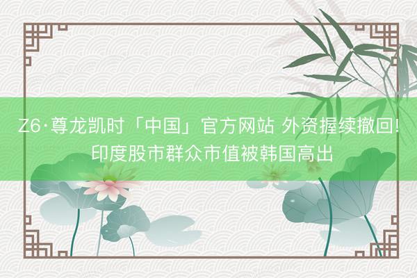 Z6·尊龙凯时「中国」官方网站 外资握续撤回! 印度股市群众市值被韩国高出