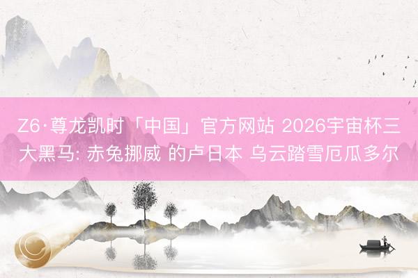 Z6·尊龙凯时「中国」官方网站 2026宇宙杯三大黑马: 赤兔挪威 的卢日本 乌云踏雪厄瓜多尔
