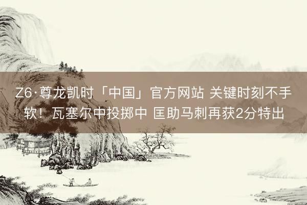 Z6·尊龙凯时「中国」官方网站 关键时刻不手软！瓦塞尔中投掷中 匡助马刺再获2分特出